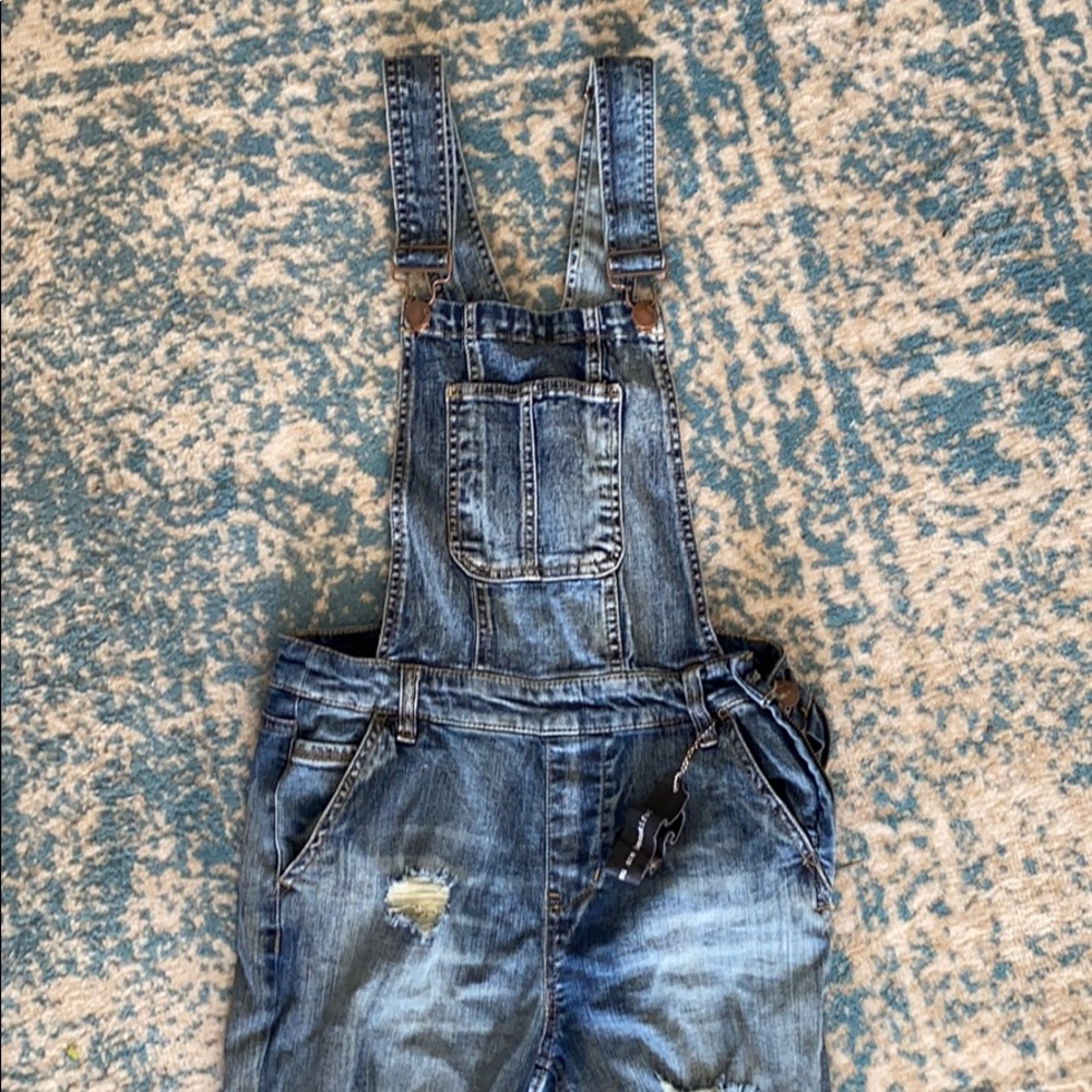 Medium Wash Skinny Overalls